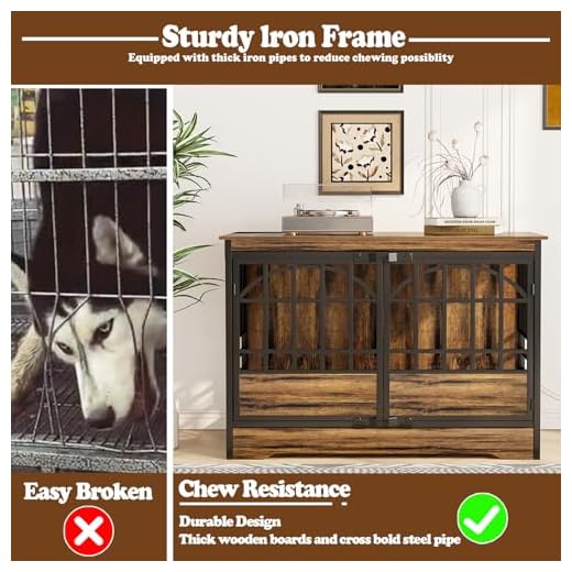 Elegant 52 Inch Dog Crate and Furniture