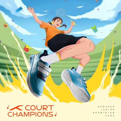 Image of Hundred Court Champions Unisex Non-Marking Court Shoes | Badminton, Pickleball, Table Tennis & Other Indoor Sports | Lightweight, Cushioned Grip