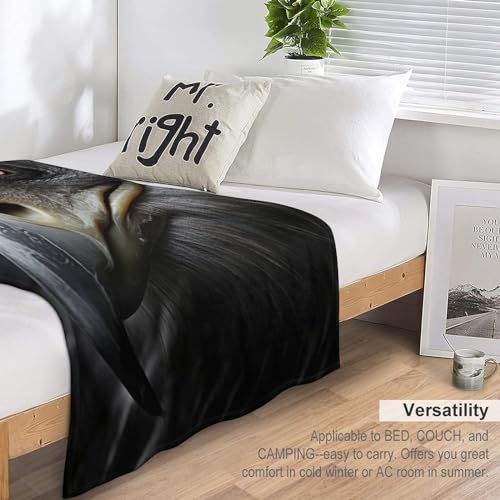 Couverture chaude et confortable lavable en machine avec motif aigle sauvage