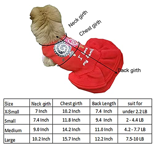Anelekor Christmas Dog Dresses Cat Birthday Skirt Pet Warm Clothes Puppy Winter Sweater Doggy Red Princess Vest Dress Festival Outfits (Medium, Red) #TOP3