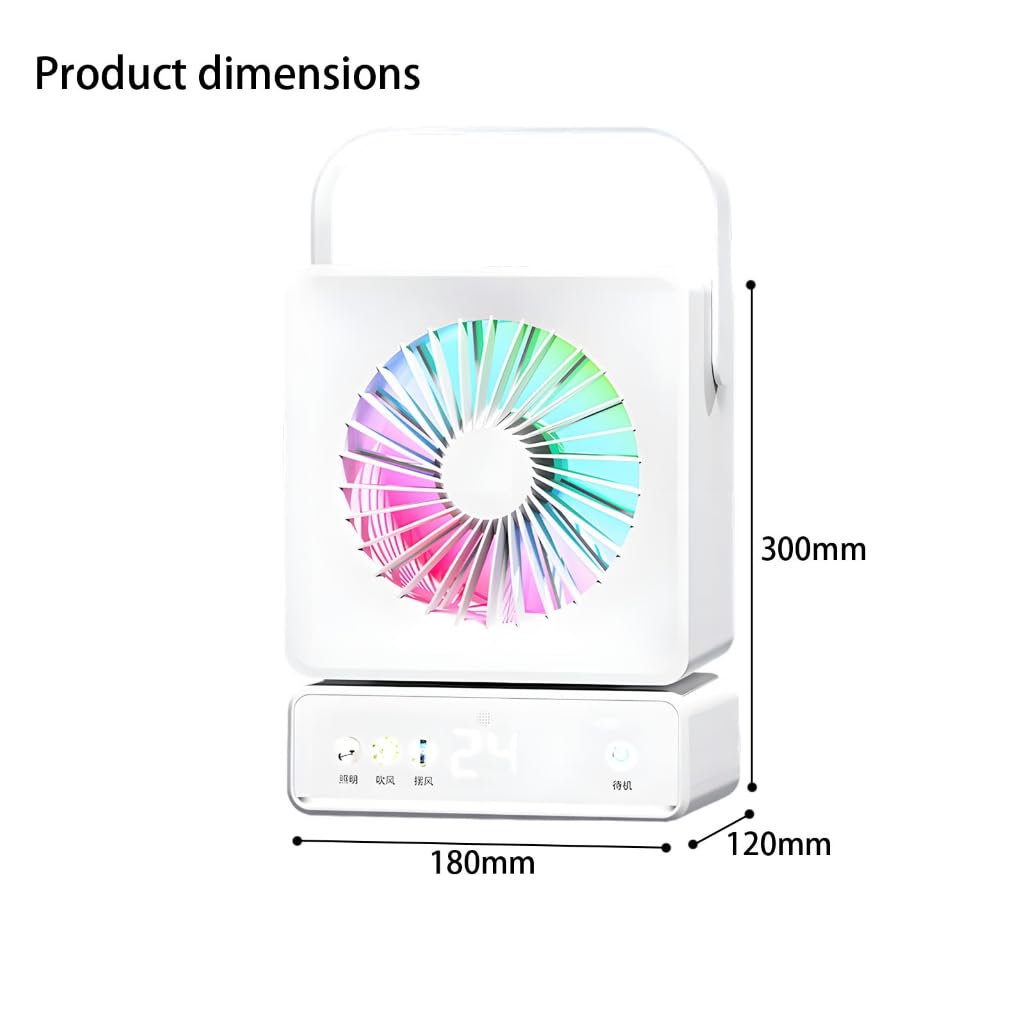 Ventilatore USB da tavolo con batteria da 6000 mAh e movimento largo 120 gradi per casa o ufficio
