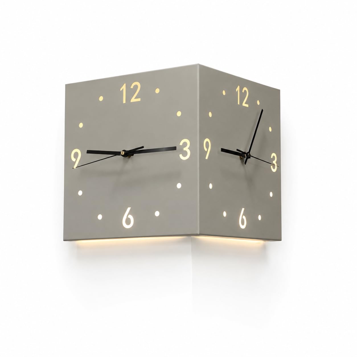 Corner Wall Clock with Two Faces | Dual Clock Face, Corner Mount-picture-14