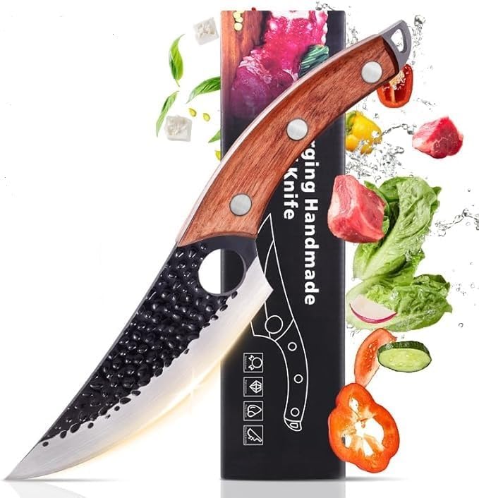 - Chefs Knife 8 Inch Ultra Sharp High Carbon German Stainless Steel Forged Blade,for Meat Cutting, Ergonomic Wooden Handle, Premium Chef Knife for Home Kitchen Restaurant (5.in Wooden bleck)