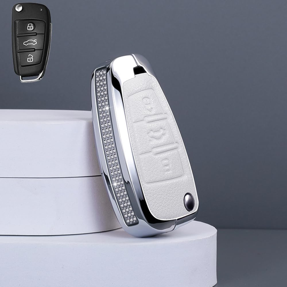 Etui na kluczyki samochodowe ze stopu aluminium, pasuje do Audi A1, A3, A4, A6, A8, Quattro Q2, Q3, Q7, S3, S6, RS3, RS6, R8, TT, TTS, etui na kluczyki samochodowe, akcesoria, 3 przyciski
