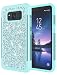 Galaxy S8 Active Case, S8 Active Case for Grils, Jeylly Glitter Luxury Crystal Dual Layer Shockproof Hard PC Soft TPU Inner Protector Case Cover for Samsung Galaxy S8 Active AT&T - Turquoise