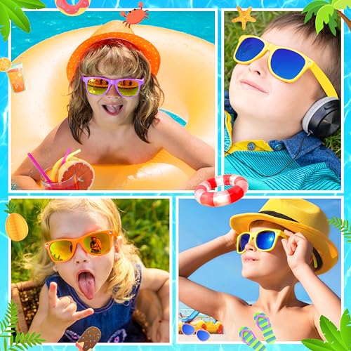 image for Palonu Kids Sunglasses Party Favors Bulk, Neon Sunglasses with UV400 P