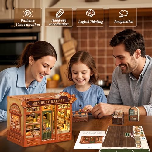 Cutefun Book Nook Kit - Miniature House Holzmodell (Mrs.Hunt Bakery) – Ansicht 6