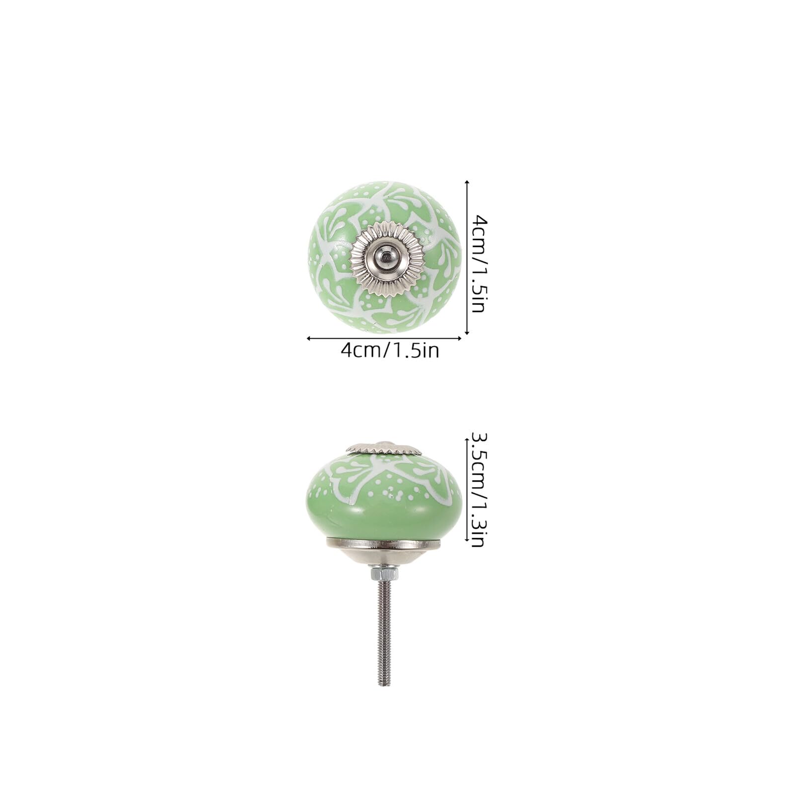 Gadpiparty 10 Manopole per Mobili in Ceramica Verde Rotonde da 1,6" con Viti, Pomelli per Cassetti e Armadi, Maniglie per Cucina e Camera da Letto, Installazione Rapida, Design Decorativo