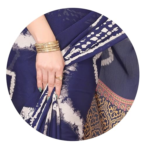 Image of MIRCHI FASHION Saree for Woman Chiffon Shibori Printed | Lightweight Regular Use and Professional Office Sari with Blouse Piece
