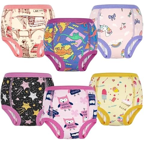 MooMoo Baby Absorbent Potty Training Underwear 6 Packs Cotton Training Pants for 4T Cover