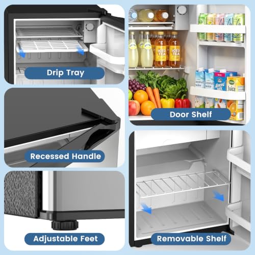 Image of Electactic 1.3 Cu.Ft Mini Fridge, Single Door Compact Refrigerator
