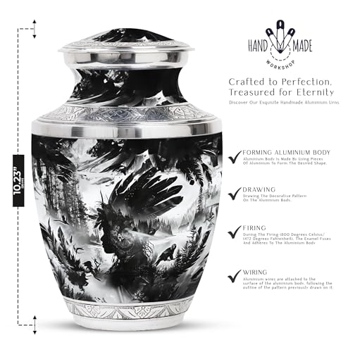 Image of Native American Themed Urns - Cremation Urn - Cremation Urns for Human Ashes Adult Male - Decorative Urns - Ashes Urn Adult (10 inch Pack of 1)