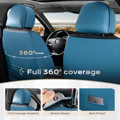 Image of Coverado Car Seat Covers, Front Covers for Cars, Car Seat Cover Front Seats, Car Seat Protector Waterproof, Leather Car Seat Cushion, Universal Interior Covers Seat Protectors for Most Cars