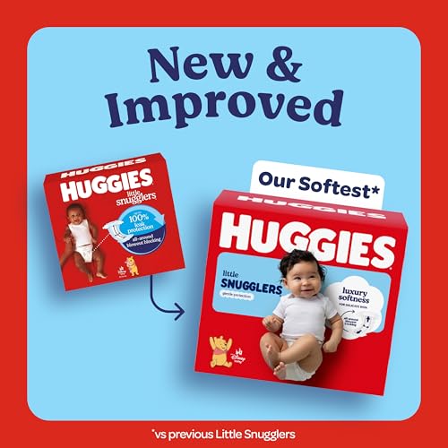 Image of HUGGIES Little Snugglers Baby Diapers, White, No Flavor, Size 1, 96 Count
