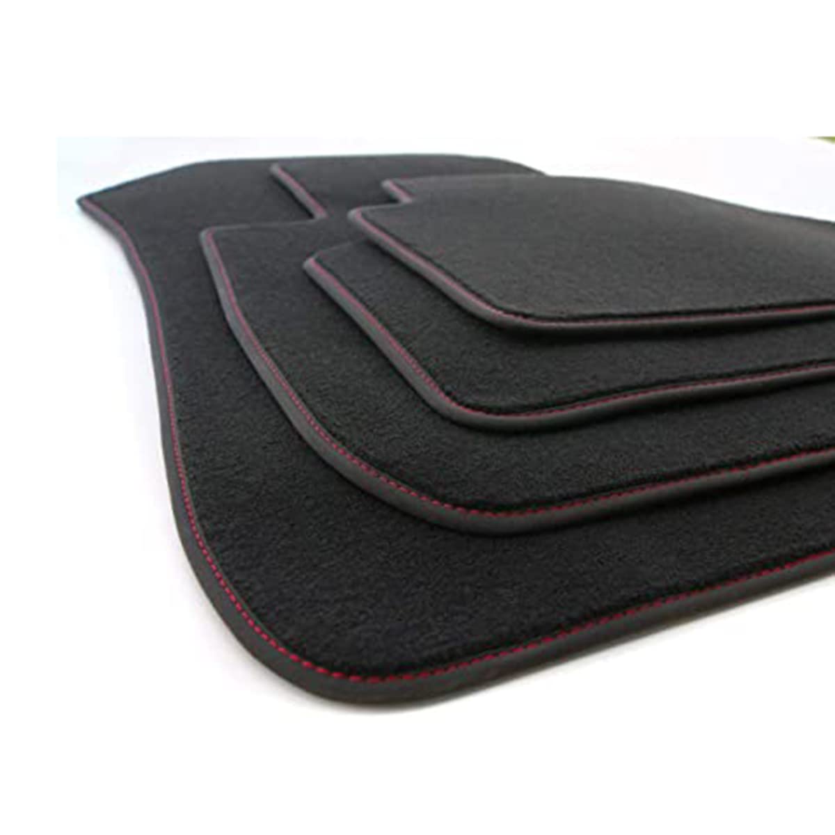 Parts floor mats for 3 series F30 F31 M3 F80 (from 2012) Original premium quality car mats 4-part velor black, decorative stitching red