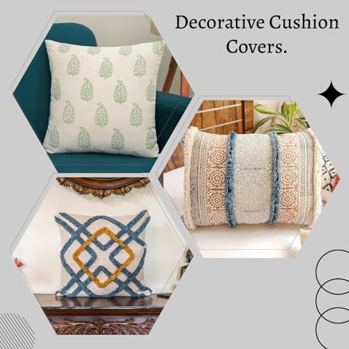 Image of Digital Print Cotton Canvas Throw Pillow Cover for Sofa | 18 X 18 Inch Decorative Pillow Cases for Home Decore | Boho Pillow Case for Living Room and Bed Room (Set of 1, 18 * 18)
