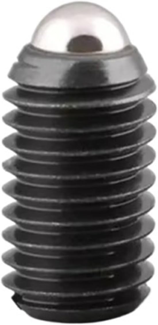 VARNOK Spring Ball Plunger M4 M5 M6 M8 M10 M12 Slotted Ball Beads Head Wave Pearl Headless Screw Positioning Tight Balls Plunger Black 10mm-20mm(M8x16mm (4Pcs))