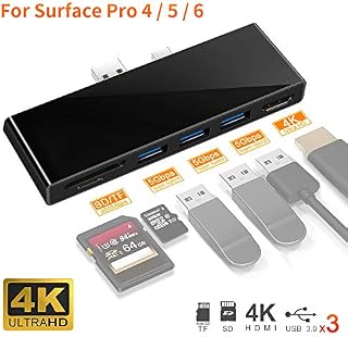 Surface Pro 4/Pro 5/Pro 6 Hub Docking Station, Portable Multiport Converter Adapter Card