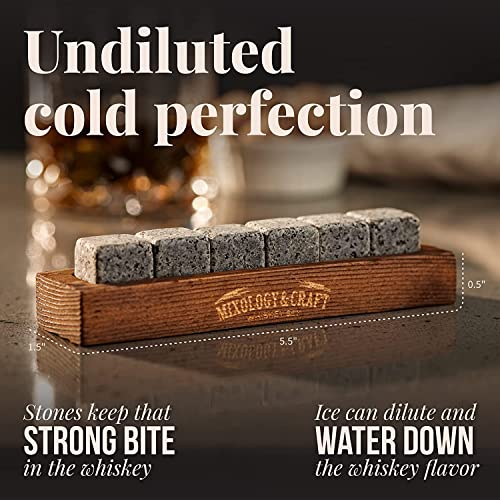 Mixology & Craft COOL FATHERS UNIQUE ROYAL SHAPED Whiskey Stones - Cube-Shaped Granite Chilling Whiskey Rocks Set Of 6 thumb #3