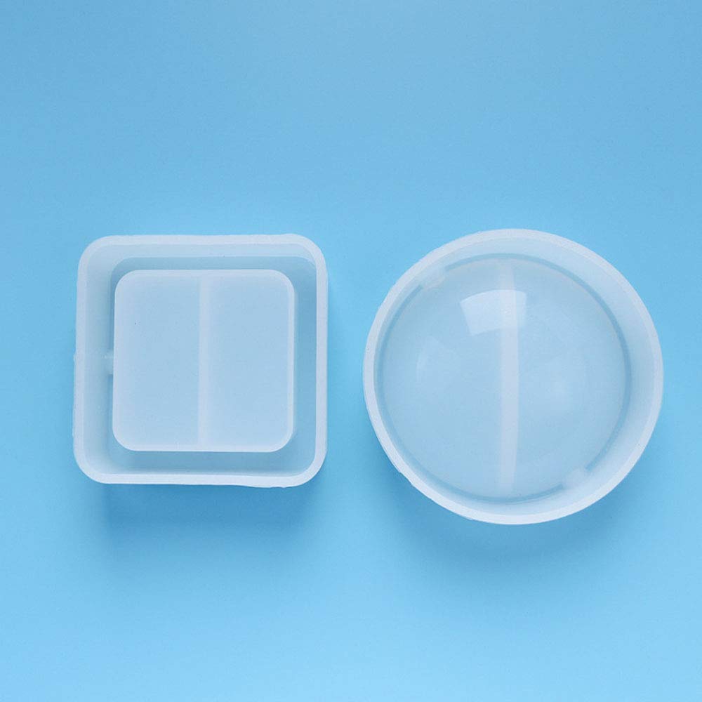 POFET Ashtray Molds for Resin Casting Resin Silicone Molds for Ashtray Square and Round Large Size Resin Art Molds