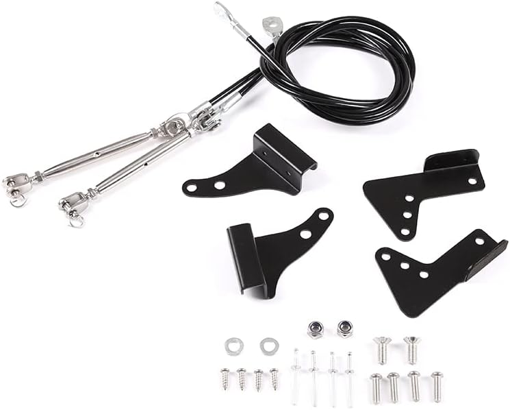 TINKI Alloy Black Car Front Fender Wire Rope Bracket Protect Obstacle Eliminating Rope Compatible for Land Rover Defender 90 110 130 2004-2019 Auto Exterior Accessories