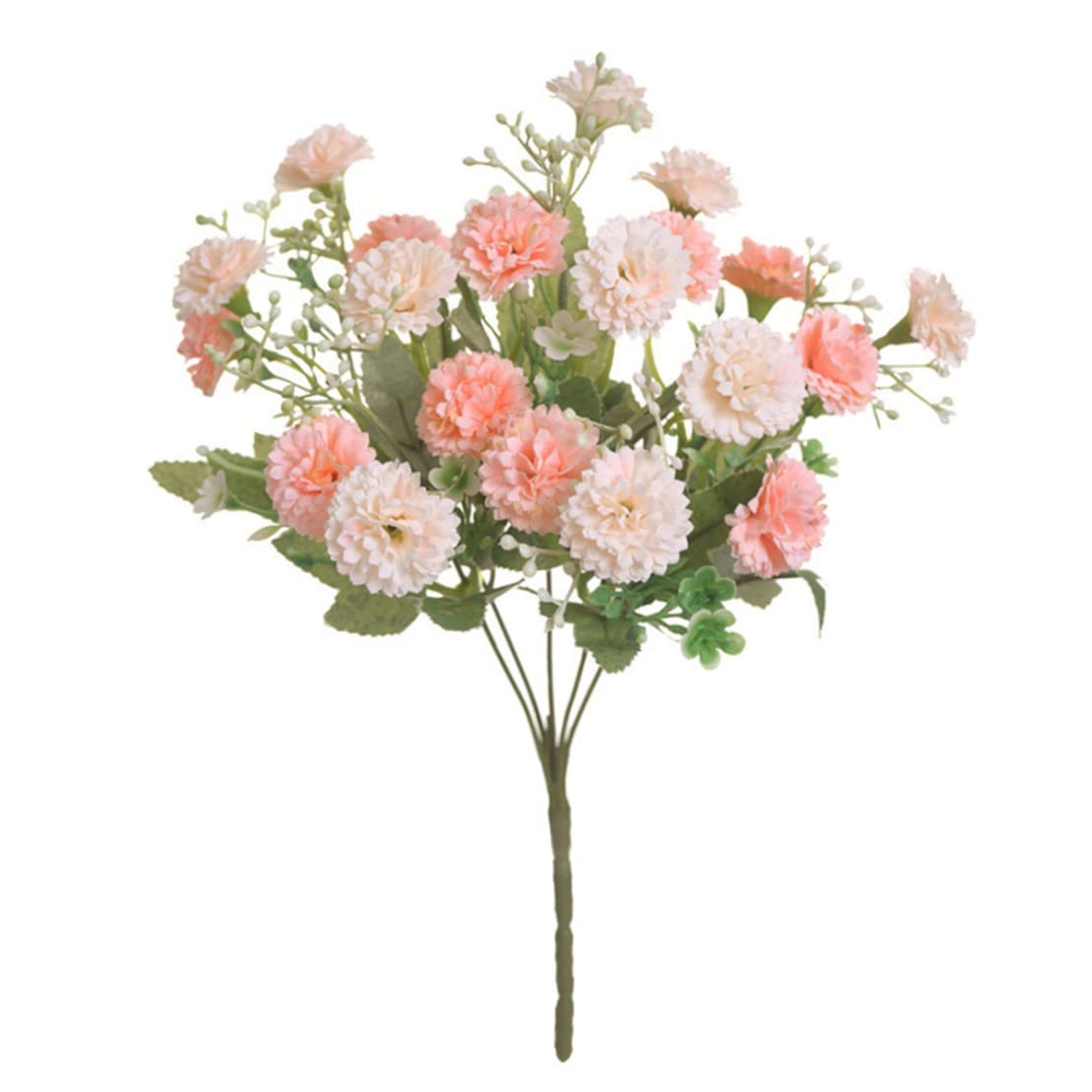 Ameble Real Touch Silk Artificial Carnation Bouquet, Simulation Flowers for Home Garden Wedding Decoration, Lifelike Flower Arrangement, Champagne