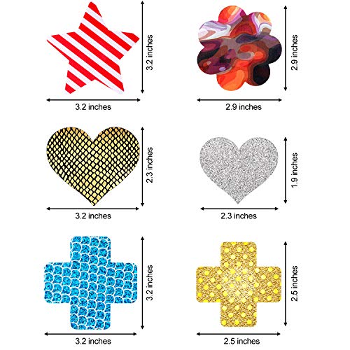 Satinior 100 Pairs Multi Design Pasties Nipple Covers Disposable Satin Petal Stickers Adhesive Breast Pasties #TOP1