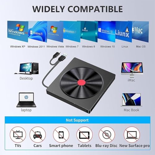 Unidad Externa CD/DVD USB 3.0 Tipo C Slim para Laptop miniatura 4
