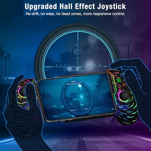 HELLCOOL Controlador móvil de juegos para iPhone y Android, controlador de teléfono para Xbox/Steam/GeForce Now/MFi Apple Arcade/Roblox, controlador de juego de teléfono inalámbrico con joystick de - imagen 8