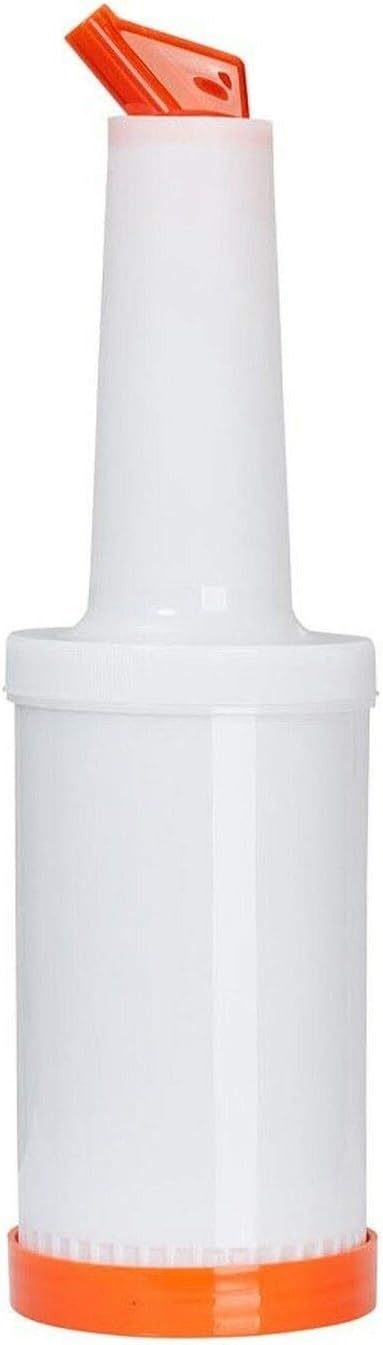 (6-PCS-1Qt) Orange Store N Pour Spout Bottle Containers Flow-N-Stow Fruit Juice & Liquor Bar Pour Bottles 1 Quart