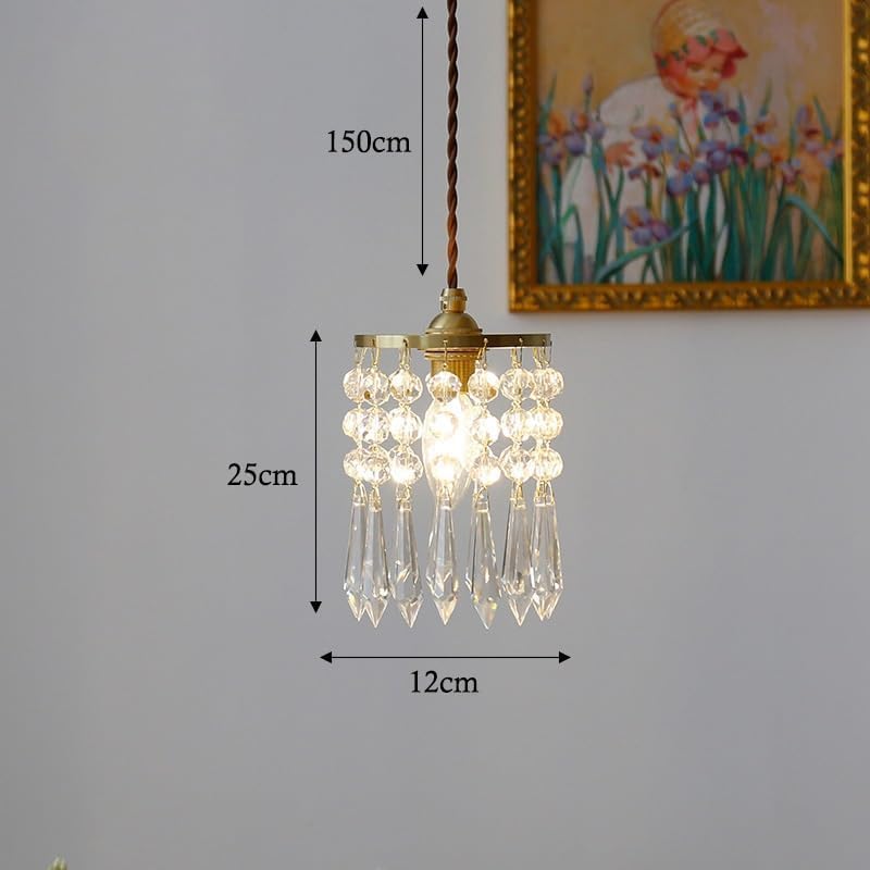 Lampe de chevet en laiton et cristal supérieur au design moderne unique