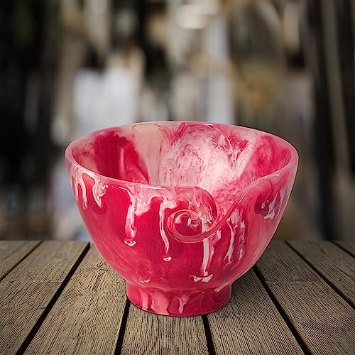 Image of Handcrafted Resin Yarn Bowl, Knitting Resin Storage Bowl, Crochet Kit Organizer. (Pink)