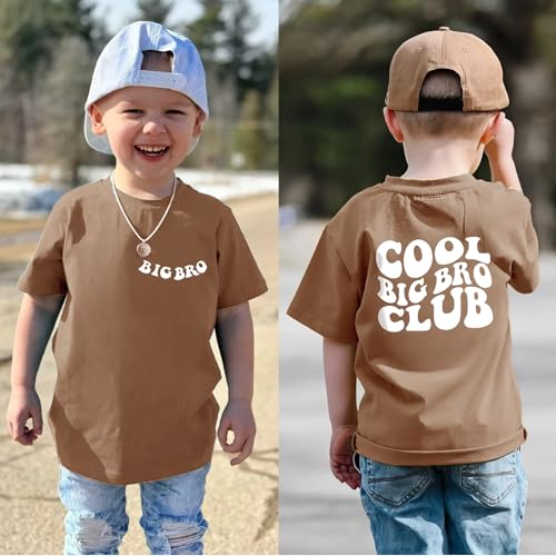 Big Brother T-Shirts Toddler Boys Cool Big Bro Club Tee Tops Sibling Reveal Shirt Big Brother Gifts for Toddler Boy2