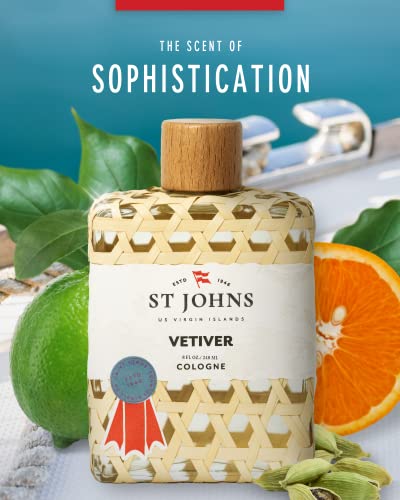 St Johns Classic Vetiver Cologne | New Virgin Islands Inspired Fresh Cologne Scent | Sophisticated Cologne Fragrance For Men (8 Oz) #TOP3