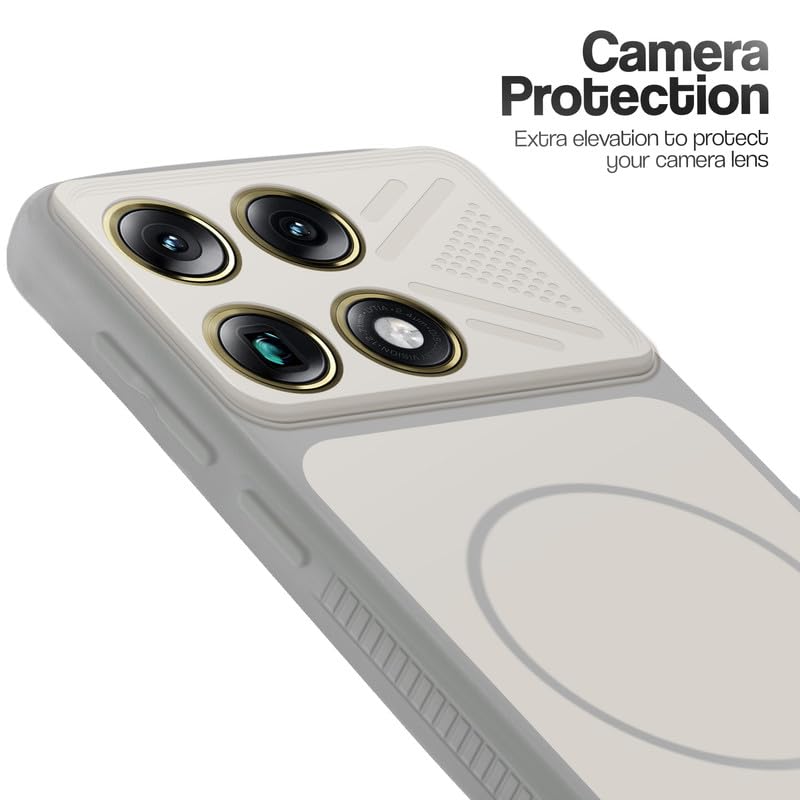 Image of Mr. Case Back Cover for Motorola Signature | Ring Design Protective Case with Camera Cut Protection | Anti Slip Grip | Shockproof Mobile Cover - Grey-White