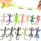 8 PCS Mini Lizards Toys for Kid, Realistic Rubber Lizard Set, Super Stretches Material TPR with Bag Lizard Figure Bathtub Toy Iguana Chameleon Dragon