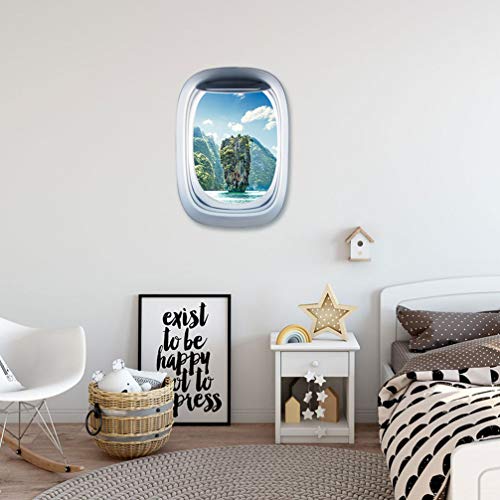 Garneck Airplane Window Wall Stickers Airplane