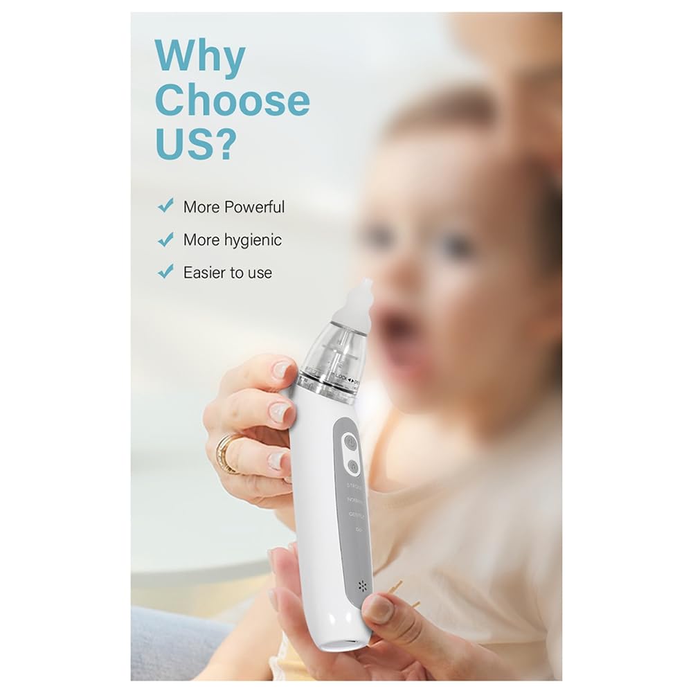 Aspirador Nasal Eléctrico para Recién Nacido (Versión Recargable) - Aspirador Nasal para Recién Nacido - Previene la Congestión Nasal