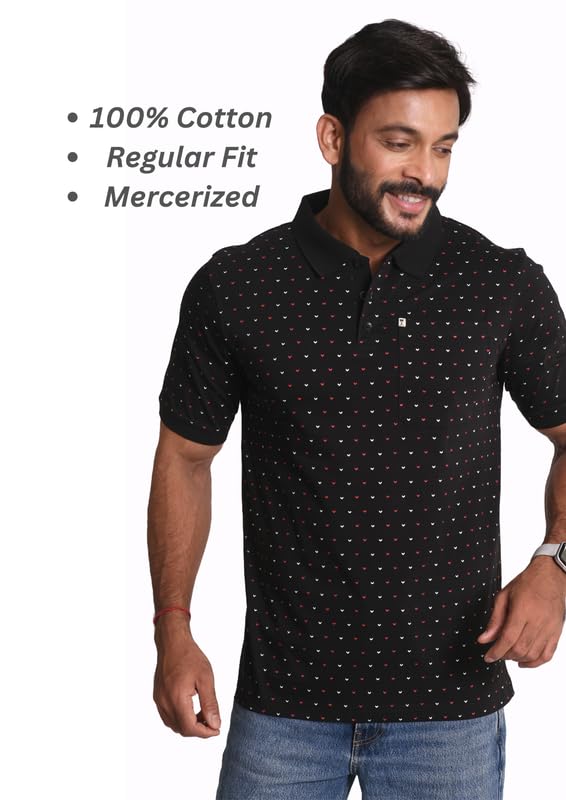 Image of Palm Island Men Abstract Men Polo Neck Tshirt