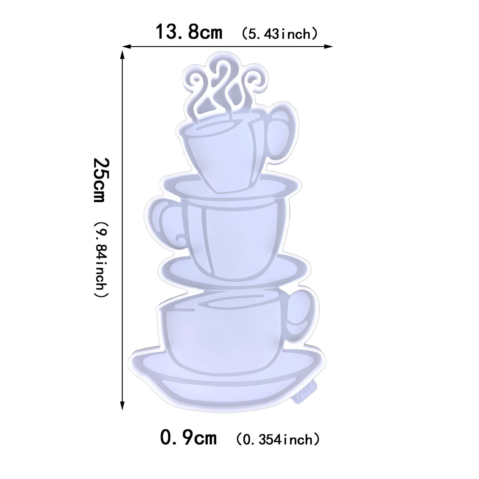 Xidmold Coffee Cup Wall Hanging Resin Mold, Epoxy Casting Mold for Wall Decor, Wall Art Silicone Mold for Wall Home Decoration