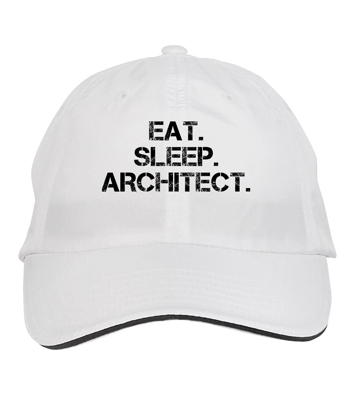 Makoroni - EAT Sleep EAT Sleep Architect Hat Adjustable Cap, DesR92 White