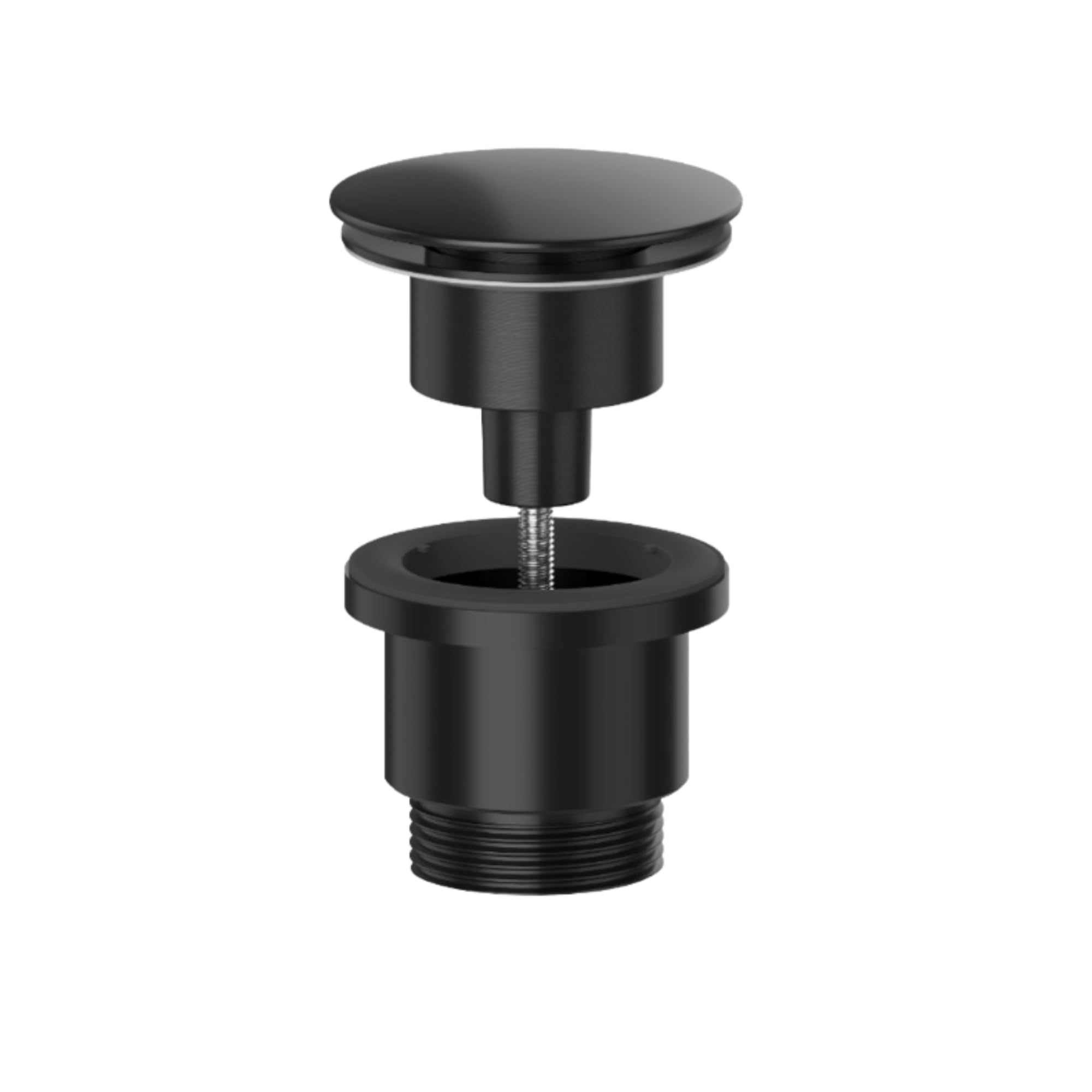 Hulthor Black Universal Basin Waste – Slotted & Unslotted Click Clack Sink Plug For Bathroom Basins, 1¼” Standard Fitting (Black)
