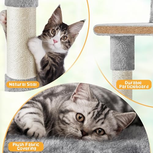 Árbol para Gatos 54in, Múltiples Niveles con Hamaca y Rascadores miniatura 7