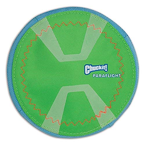 Chuckit! Paraflight Flyer Dog Frisbee for Long Distance Fetch Orange/Blue 2 Sizes