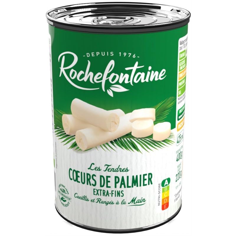 Délices de Palmiers Rochefontaine en Conserve - Savoureux Cœurs de Palmier Artisanaux - Catégorie d'Epicerie Fine 100% Naturel - Le Lot De 3