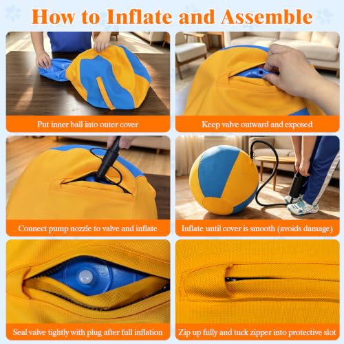 Image of 18 Inch Dog Herding Ball Replacement Cover (Cover Only) | 1000D Tear-Resistant Oxford, Hidden Zipper. Revitalizes 18 inch Agility Balls For Corgis, Frenchies & Small Breeds