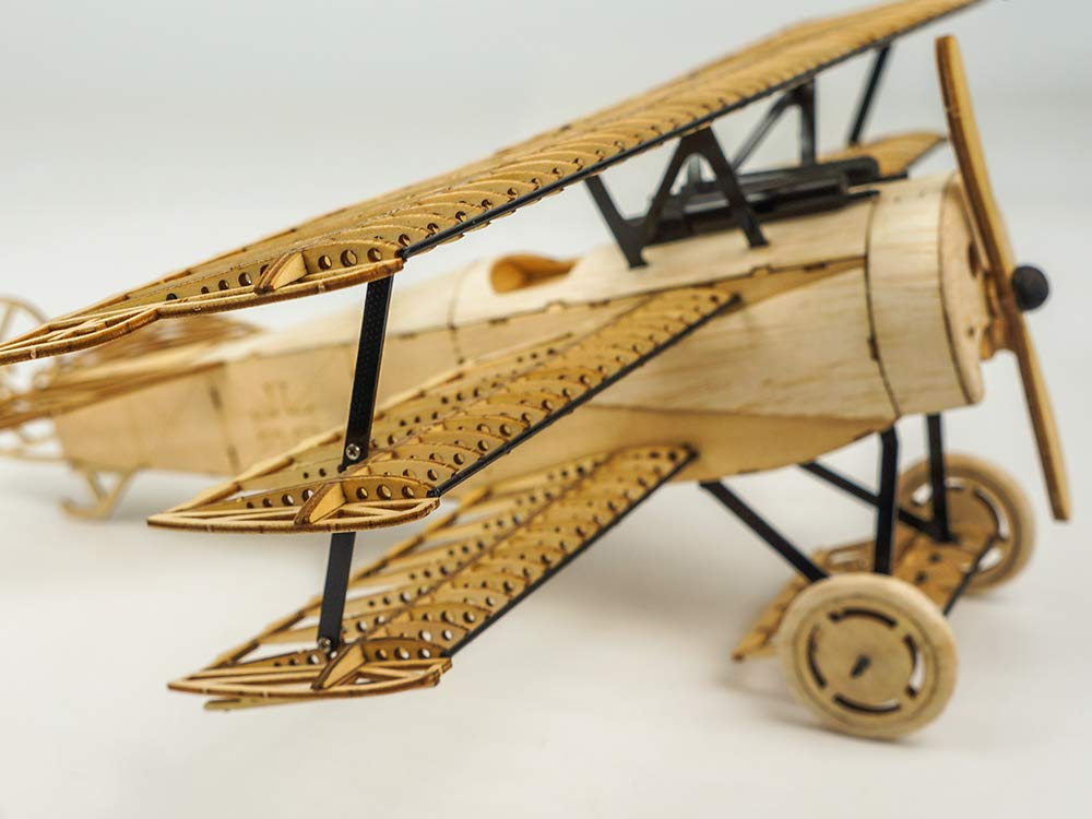 Fokker Dr.I - Modello aereo in legno 3D, Triplano in Balsa da costruire, Puzzle aereo WW1 tagliato al laser, per adulti e adolescenti