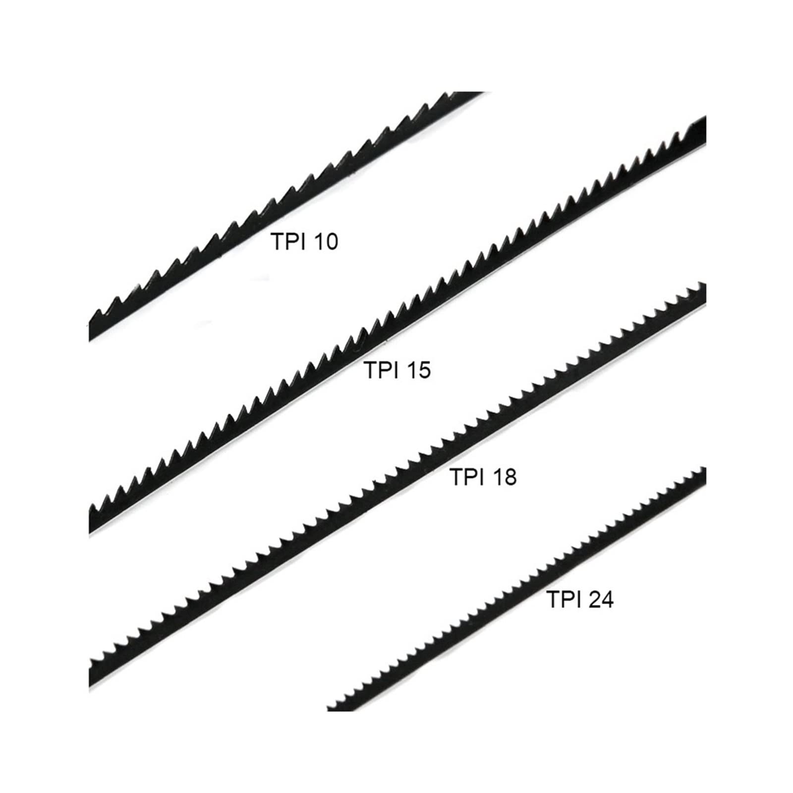 cuchillas de corte de metal, 48 hojas de sierra de calar fijadas de 135 mm 10/15/18/24 TPI for sierra de calar Dewalt, Delta, Craftsman de 15 pulgadas y 16 pulgadas(18tpi)