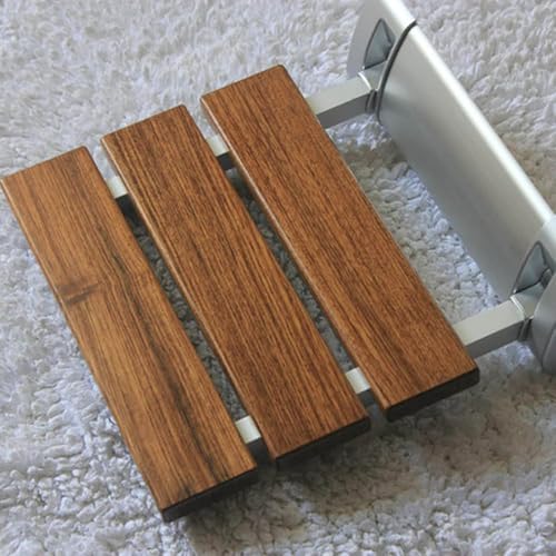 Sedile da doccia pieghevole a parete per vasca da bagno, supporta fino a 150 kg, in legno massello, salvaspazio e durevole