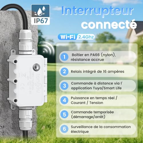 Interrupteur Wi-Fi intelligent étanche IP67 avec commande vocale - 4